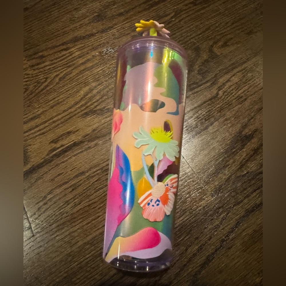 Rare Starbucks retired Iridescent Floral Tumbler with Pink and Orange Accents - Picture 4 of 4